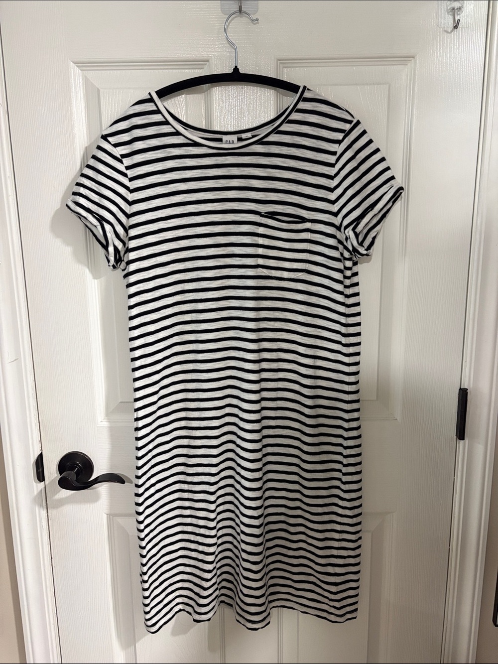 GAP Black and White Striped T-shirt Dress